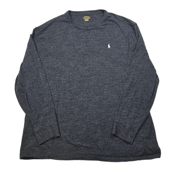 Polo Ralph Lauren Crew Neck T-Shirt‎ Mens 2XL Dark Heather Gray LS Classic Fit
